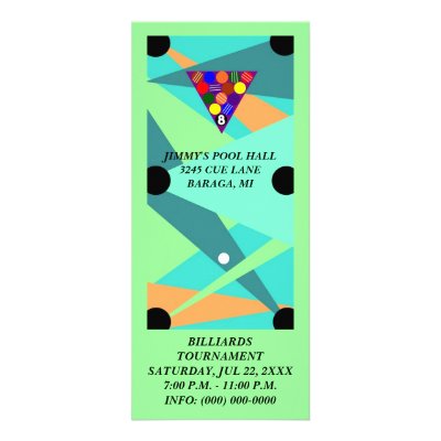 ABSTRACT BILLIARDS POOL GAME TABLE Rack Card by layooper