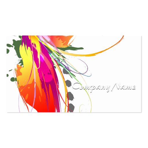 Abstract Bird of Paradise Paint Splatters Business Card