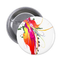 Abstract Bird of Paradise Paint Splatters Pinback Button