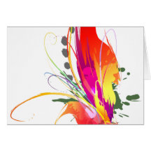 Abstract Bird of Paradise Paint Splatters Card
