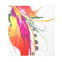 Abstract Bird of Paradise Paint Splatters Memo Pads