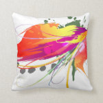 Abstract Bird of Paradise Paint Splatters Pillows