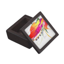 Abstract Bird of Paradise Paint Splatters Premium Keepsake Box