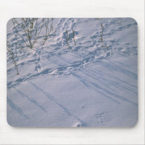 Abstract Bird tracks and feather imprint in the sn Mouse Pad