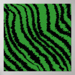 Abstract Black and Green Jungle Print Pattern.