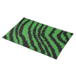 Abstract Black and Green Jungle Print Pattern. Placemat