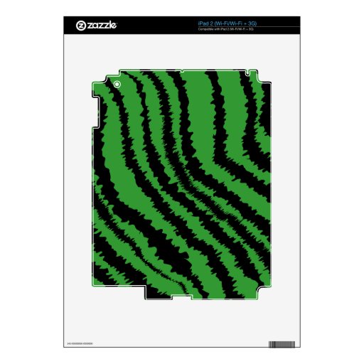 Abstract Black and Green Jungle Print Pattern. Skins For The iPad 2