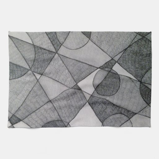 Abstract black and grey kitchen towels Zazzle