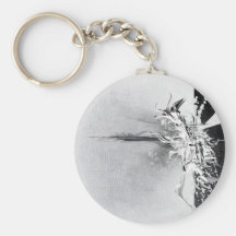 Abstract Black and White Wild Design Keychain