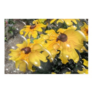 Abstract Black-eyed Susan print
