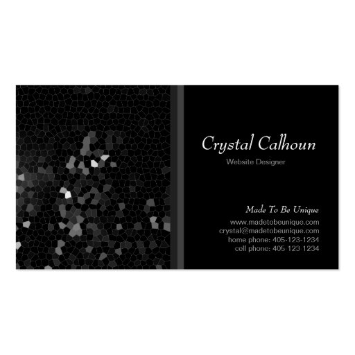 Abstract Black Mosaic Art Business Card Template (front side)