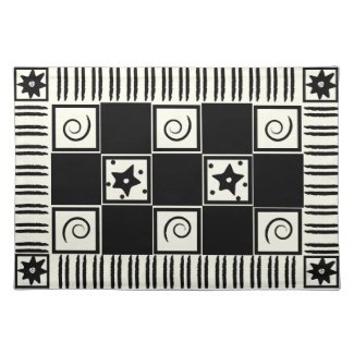 Abstract Black on White Placemat