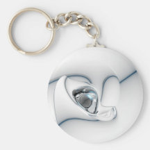 Abstract Black white and Silver Keychain