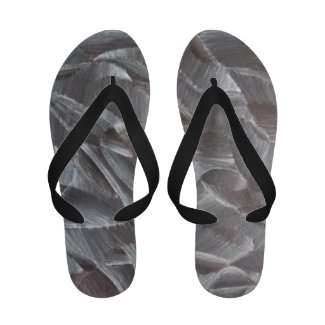 Abstract Black & White Flip Flop Sandals