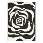 Abstract black white flower greeting cards
