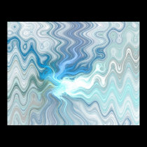 Abstract Bleu Wave Accent Art posters