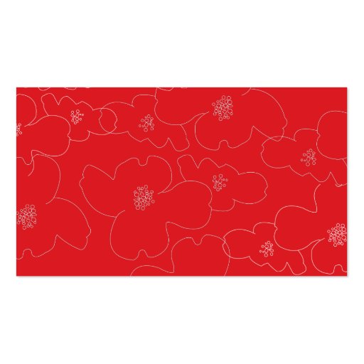 ABSTRACT BLOSSOMS RED/WHITE BUSINESS CARD TEMPLATES (front side)