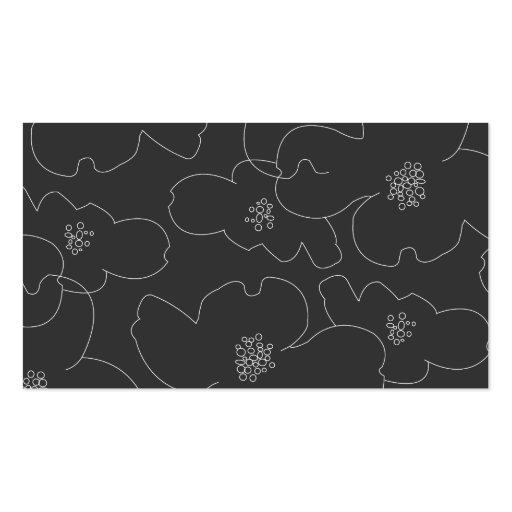 ABSTRACT BLOSSOMS WHITE/GRAY BUSINESS CARD (back side)