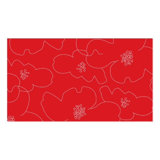 ABSTRACT BLOSSOMS WHITE/RED BUSINESS CARDS (back side)