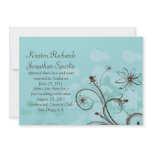 Abstract Blue and Brown Post Wedding Celebration Custom Announcements