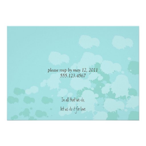 Abstract Blue and Brown Post Wedding Celebration Custom Announcements