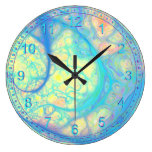 Abstract Blue Angel – Cosmic Azure & Lemon Clocks