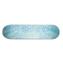 Abstract Blue Background Vector Graphic snowflakes Skateboard Decks