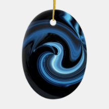 Abstract Blue Bird *personalize* Christmas Ornament
