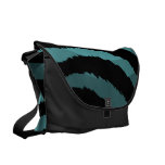 Abstract Blue Black Zebra Print Messenger Bag