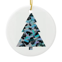 Abstract Blue Christmas Tree Original Ornament