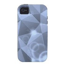 ABSTRACT BLUE CRYSTALS DIGITAL WALLPAPER BACKGROUN Case-Mate iPhone 4 COVERS