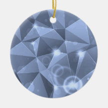 ABSTRACT BLUE CRYSTALS DIGITAL WALLPAPER BACKGROUN CHRISTMAS TREE ORNAMENT