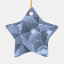 ABSTRACT BLUE CRYSTALS DIGITAL WALLPAPER BACKGROUN CHRISTMAS TREE ORNAMENTS