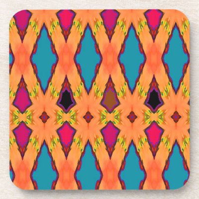 Abstract Blue Diamonds Beverage Coasters by figstreetstudio