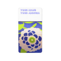 Abstract Blue Floral labels