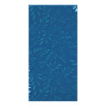 Abstract Blue floral leaves Photo Cards