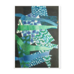 abstract blue green post cards