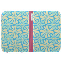 Abstract Blue Hibiscus with Pink Kindle Case caseable cases