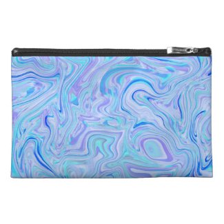 Abstract blue marble pattern travel accessories bag