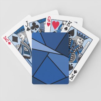 Abstract Blue Polygons Bicycle Playing Cards