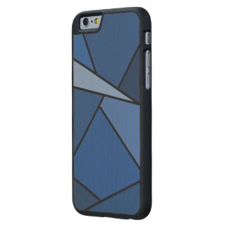 Abstract Blue Polygons Carved® Maple iPhone 6 Bumper