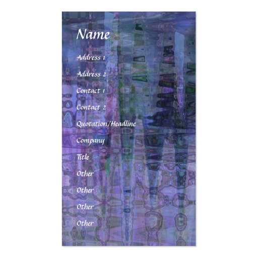Abstract Blue Purple Vertical Business Card (front side)