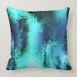 Abstract blue reflection throw pillow