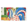 abstract blue rooster personalized photo card