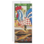 abstract blue rooster rack card