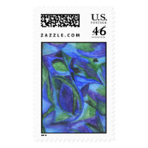 ABSTRACT BLUE stamp