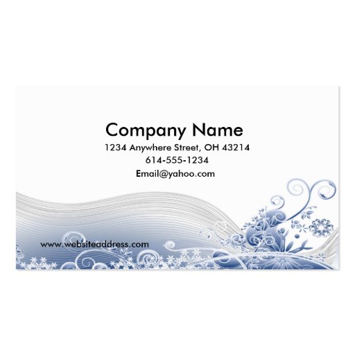 Abstract Blue Swirl Business Card (front side)