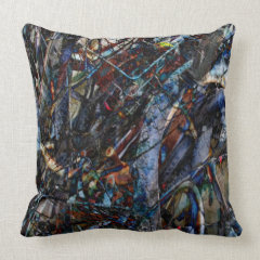 Abstract Blue Throw Pillow