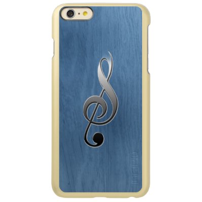 Abstract blue wood grain music clef note incipio feather® shine iPhone 6 plus case