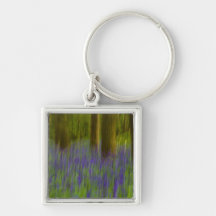 Abstract Bluebell Woods Key Chains